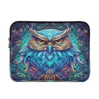 Blueangle Neon Owl Laptop Sleeve Case, 14 Inch, Waterproof Notebook Computer Pocket Case/Tablet Brie