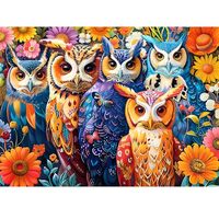 300 Pieces Puzzle for Adults | Colorful Owls Large Piece Puzzle | Recycled Cardboard Jigsaw Puzzles 