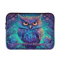 Blueangle Neon Owl Laptop Sleeve Case, 14 Inch, Waterproof Notebook Computer Pocket Case/Tablet Brie