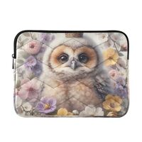 Cute Owl and Flowers Laptop Case 14 Protective Laptop Sleeve Laptop Pouch Compatible with 14" N