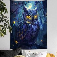 Jerkboo Fantasy Owl Tapestry for Bedroom - Owl Decor Wall Hanging Home & Dorm Decor