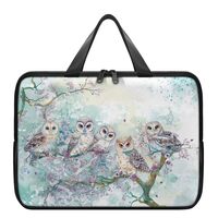 Uasibuni Flowers Owls Pattern Computer Bag with Handle,Laptop Messenger Bags 16In,Laptop Tote Bag fo