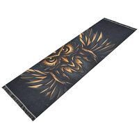 BOENLE Non Slip Runner Rug Washable Area Rugs Black-Gold Owl Pattern Carpet for Hallways Kitchen Lau