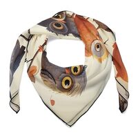 KLWQR Silk Like Head Scarf 27 Inches Square Satin Neck Scarf Lightweight Fashion Owls Birds Hair Ban