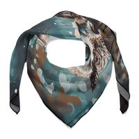 KLWQR Silk Like Head Scarf 27 Inches Square Satin Neck Scarf Lightweight Fashion Animal Cute Owl Hai