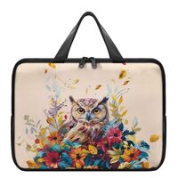 Uasibuni Flowers Owl Pattern Notebook Sleeve Bag 17" 15.6" 17.3",Laptop Case Bag,Slim