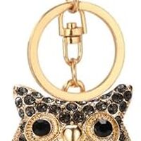 MDFREL Cute Rhinestone Owl Key Ring Owl Crystal Bird Keychain Pendant Animal Key Holder Chain Keycha