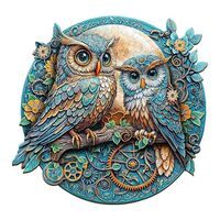 Wooden Puzzles for Adults - Embossed Owl Puzzle, Unique Shape Wooden Jigsaw Puzzle for Adults, Wood 