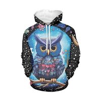 Showudesigns Owl Sweatshirts for Women Hoodies 6XL Fashion Pullover Tops Oversize Hooded Sweaters Lo
