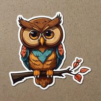 Cute Owl Stickers for Water Bottle, 2in Waterproof Vinyl, Kawaii Animal Stickers for Laptop, Skatebo