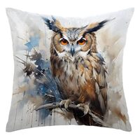 Gumuslen Watercolor Owl Pillow Covers 18x18 Inch Decorative Throw Pillow Covers Square Pillow Cases 