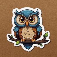 Cute Owl Stickers for Water Bottle, 2in Waterproof Vinyl, Kawaii Animal Stickers for Laptop, Skatebo