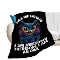 Owl Gifts: Soft Cozy Flannel Throw Blanket for Women, Men & Kids - Owl Pictures Decor - 40"