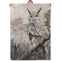 Mounidso Owl Flannel Blanket, Multicolor, 50" x 60", Soft, Warm, Lightweight, Throw Blanke
