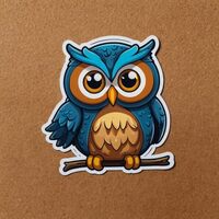 Cute Owl Stickers for Water Bottle, 2in Waterproof Vinyl, Kawaii Animal Stickers for Laptop, Skatebo