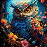 Majestic Value Brand 500 Piece Adult Puzzle of a Colorful Mystical Owl