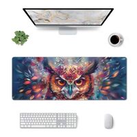 Owl Gaming Mouse Pad Large Desk Mat Waterproof Keyboard Desk Pads Computer Mouse Keyboard Mats for O