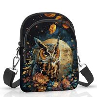 Owl Small Crossbody Bags for Women Waterproof Cell Phone Bag Wallet Purse with Card Slots Adjustable