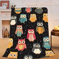 Funny Owl Blanket Cute Owl Fleece Throw Blanket Fuzzy Plush Super Soft Cozy Warm Toddler Owl Decor S