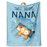 AceThrills Nana Gifts, Nana Birthday Gifts, -50" × 60" Owl Throw Blanket, Birthday G