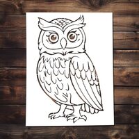 1 Pc Owl Stencil - Reusable Bird Owl Birds Stencils for Painting on Wood, Glass, Wall, Rock, Walls, 