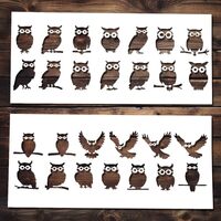 2 Pcs - Owl Stencil Template - Reusable Bird Owl Birds Stencils for Painting on Wood, Glass, Wall, R