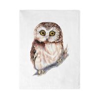 CafePress Cute Little Watercolor Saw Whet Owl Twin Duvet Cover, Printed Comforter Cover, Unique Bedd