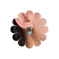 Andelaisi Boho Sapphire Owl Earrings Vintage Cute Owl Stud Earrings Blue Crystal Owl Earrings Animal