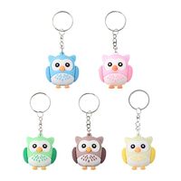 Ximimark 5pcs PVC Owl Keychain Cute Cartoon Animal Bag Key Chain Keyring Ornament Bag Purse Charm Ac