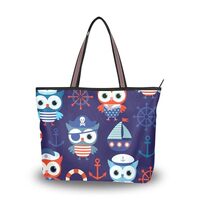 Yasala Handbag for Women Owl Sailor Pirate Anchor America Color Shoulder Bag Gym Tote Travel Shoppin