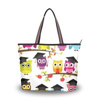 Yasala Women Top Handle Bag Owl Book Large Beach Tote Bag with Zipper Weekender Handbag Stylish Purs