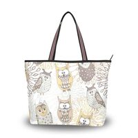 Yasala Handbag for Women Fairy Cartoon Owl Forest Shoulder Bag Gym Tote Travel Shopping Satchel