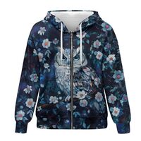 XXQGOMG Owl Hoodies for Women Plus Size Hoodie with Horse Print Lightweight Zip Up Hoodies for Women