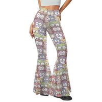 SYtrade Cute Owl Anime Flare Leggings for Women High Waisted Casual Bootcut Yoga Pants