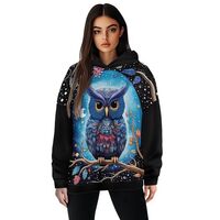 Uourmeti Owl Hooded Sweatshirts for Teen Girls Trendy Clothes Long Sleeve Hoodie Shirts for Women Ov