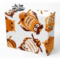 Sepmxagt Pattern with Brown Owls Holiday Wrapping Paper for Men Women Kids, Gift Tissue Paper for We