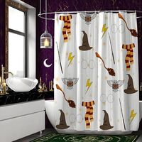 Witchy Preppy Shower Curtain for Kids and Magic Fans,Funny Bathroom Decor for Boys Girls,Fantasy Wat