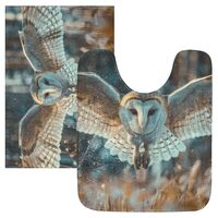 KYZSXZ Bathroom Rug Owl Flying Print Plush Absorbent Bath Mats with Non Slip Bottom for Bathroom Flo