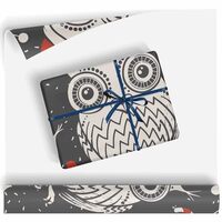 Funny Gift Wrap Owl In Santa Hat Wrapping Paper For Birthday, Holiday, Father'S Day(Type-07,2 R