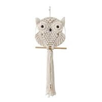 SlenyuBridal Owl Macrame Wall Hanging Bohemian Style Hand Woven Boho Tapestry Owl Macrame Wall Art D