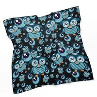 OPOZSDF Square Scarf for Women, Compatible with Cartoon Owl Silk Like Head Scarf, Fashion Satin Band