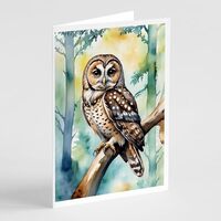 Caroline's Treasures Spotted Owl Greeting Cards Pack of 8 Blank Cards with Envelopes Whimsical