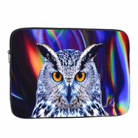 Nicokee Laptop Sleeve Bag 15 15.4 15.6 Inch,Blue Owl Cool Animal Rainbow Multi-Coloured Protective P