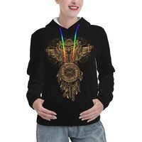 Gold Owl And Dream Catcher Tribal Mandala - Plus Size Women's Hoodies Basic Long Sleeve Sweatsh