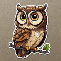 Animal Stickers 2in, Owl Cute Animal Stickers for Kids,Water Bottle Stickers,Waterproof Vinyl Sticke