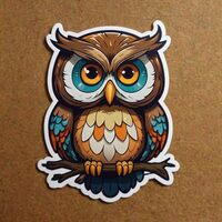 Animal Stickers 2in, Owl Cute Animal Stickers for Kids,Water Bottle Stickers,Waterproof Vinyl Sticke