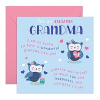 CENTRAL 23 Grandma Birthday Card - For An Amazing Grandma Owl - Sweet Birthday Cards For Women - Tha