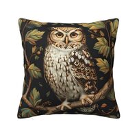 Keebik William Morris Style Vintage Flowers Animal Owl Throw Pillow Cover Soft Decorative Throw Pill