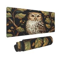 Keebik Gaming Mouse Pad, William Morris Owl Cute Mouse Pad 11.8 x23.6 Inch Computer Mouse Mat Keyboa