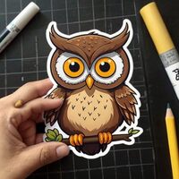 Owl Cute Animal Stickers for Kids 2in, Water Bottle Stickers, Waterproof Vinyl Stickers for, Laptop,